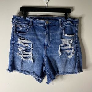 American Eagle Hi-Rise Shortie Jean Shorts Size 18